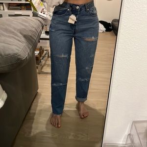 Forever 21 premium distressed mom jeans